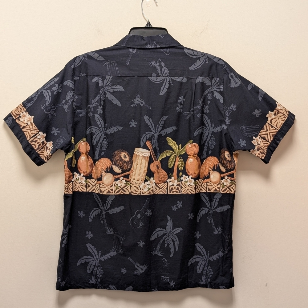Vintage Made in Hawaii Aloha Shirt Reserve Collection Ukulele Tiki L - Picture 7 of 8
